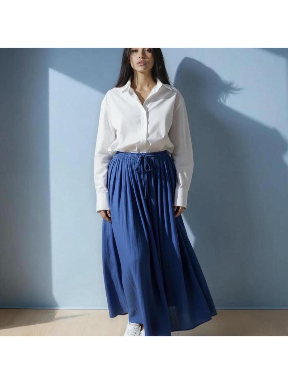 Women's Blue and Navy Skirt